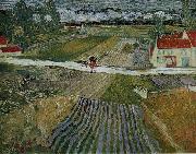 Vincent Van Gogh Landscape with a Carriage and a Train